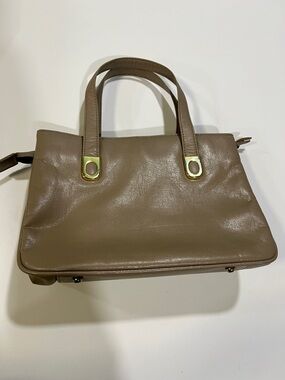 Ganson - 80s/90s Top-Handle Tote Bag in Taupe Beige